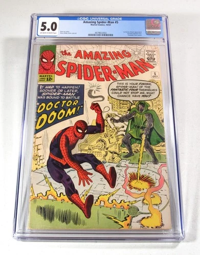 SPIDER-MAN #5 ~~ CGC 5.0  ~~  early Dr. Doom appearance!   ~~ from 1963!   😁