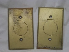 2 vintage antique Pat.  1921 outlet receptacle cover plate hinged lid covers