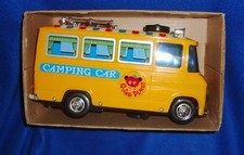 Yonezawa Plastic  Tin Battery Operated Melody Camping Car Japan with Box