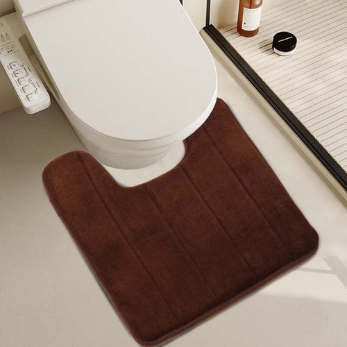 U Shaped Bathroom Contour Rug Non Slip Toilet Bath Mat Absorbent Thick Soft Rug - Picture 7 of 19