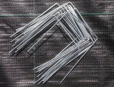 HEAVY DUTY METAL GROUND STAPLES GARDEN MEMBRANE PINS FABRIC HOOKS PEGS 