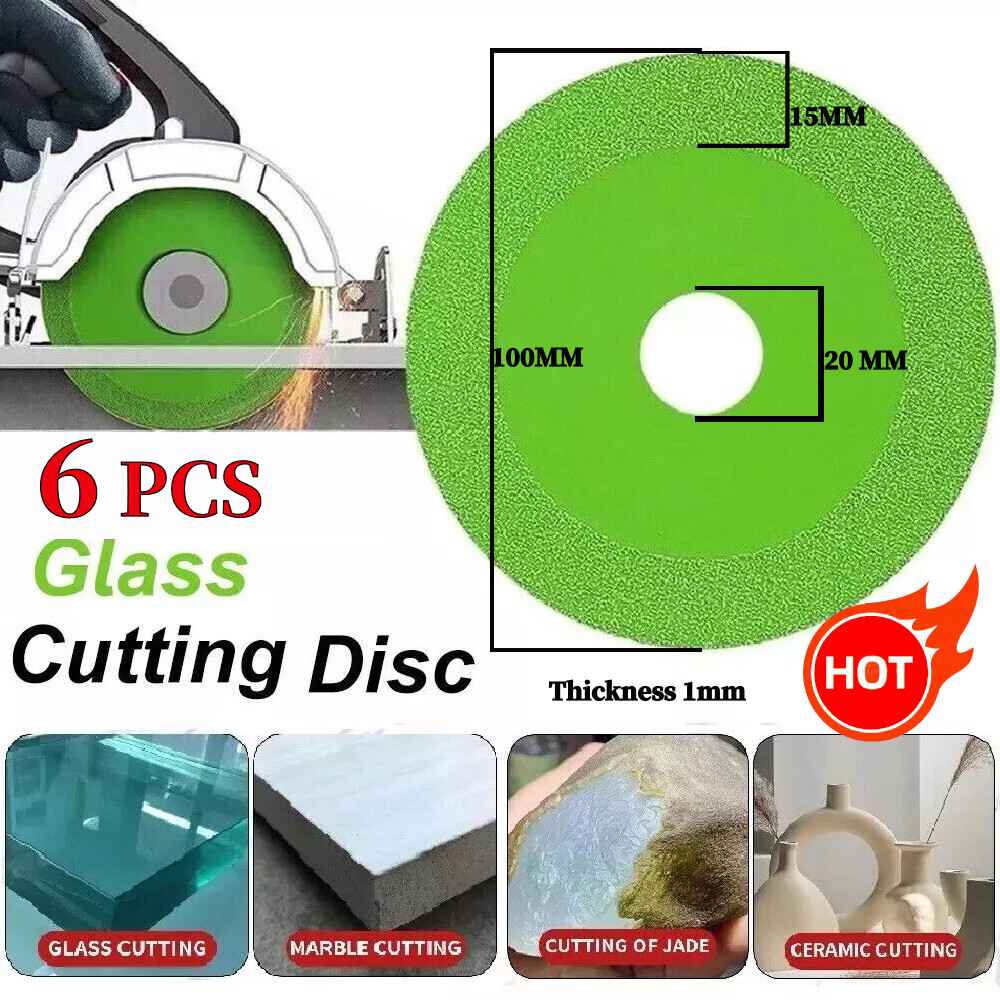 6x Glass Cutting Disc for Angle Grinder Green Thin Saw Blade Wheel Glass Ceramic
