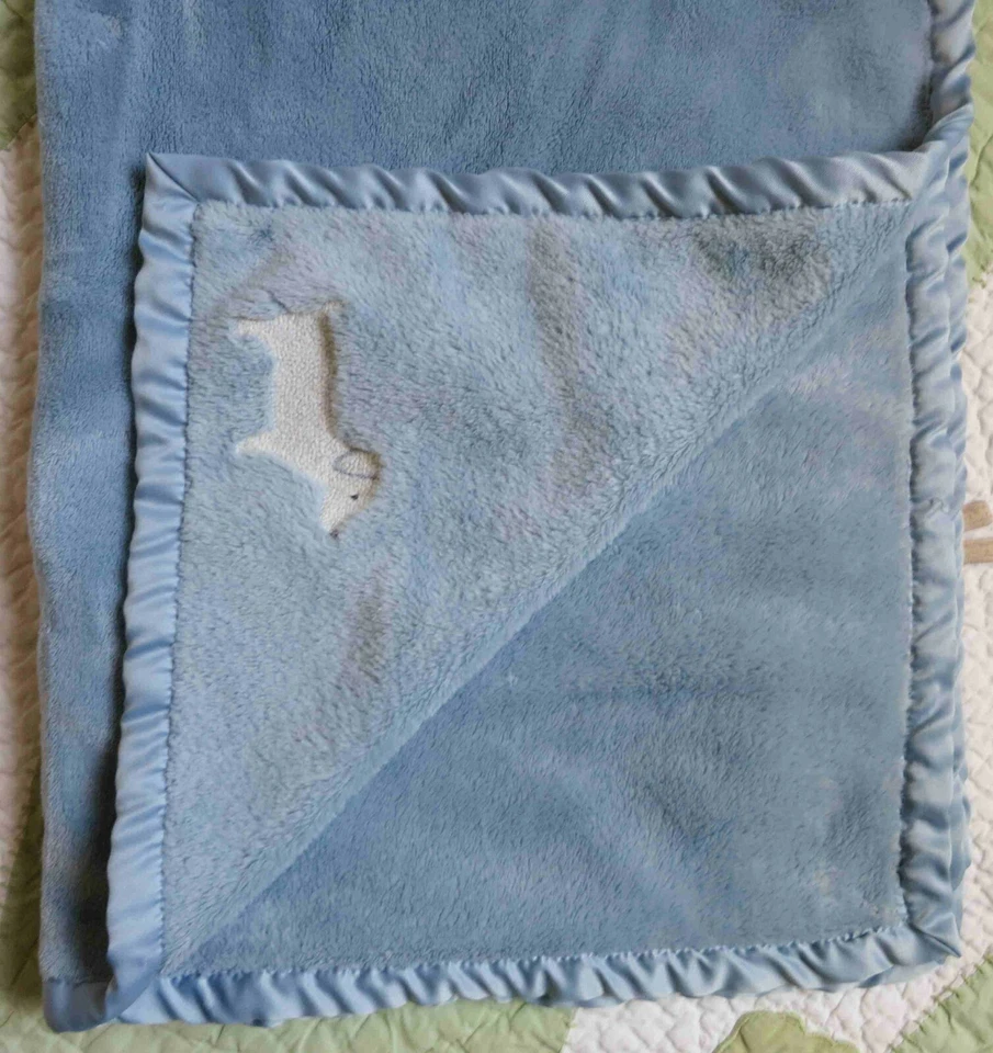 Manta Carter's Daschund Azul Peluche con Borde Satinado Cachorro Perro Bebé Niño Usada en Excelente Condición Foto 3 de 4