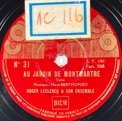 Roger Leclercq & sein Set: Au jardin de Montmartre 78 Umdrehungen rpm COLORADO 31