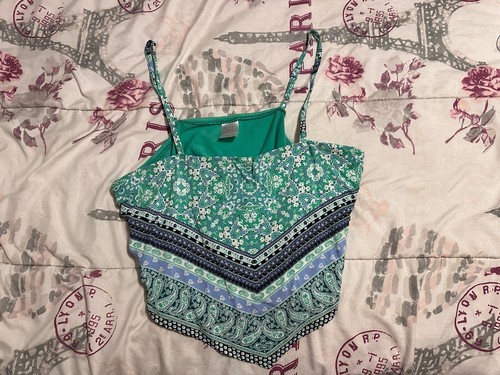 Débardeur bandana bleu marine, vert et blanc Juniors XXL No Boundaries