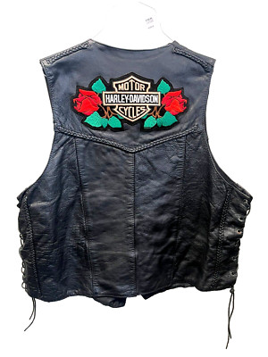 Harley Davidson Leather Vest MADE BY INTERSTATE USA XXL