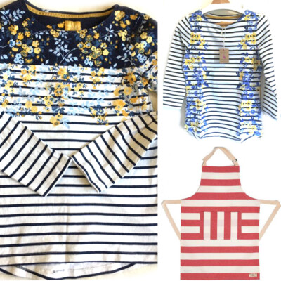 JOULES Damen T-Shirt Schürze Hafen bedruckt Jersey Top rot Textilien Geburtstag Geschenk