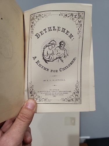 1868 Bethlehem: Ein Reim für Kinder H.L. Hastings Scriptural Tract Repository - Bild 2 von 7