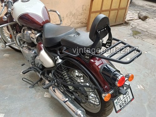 Per Royal Enfield Classic 650 Portapacchi Posteriore Con Schienale Nero - Picture 10 of 10