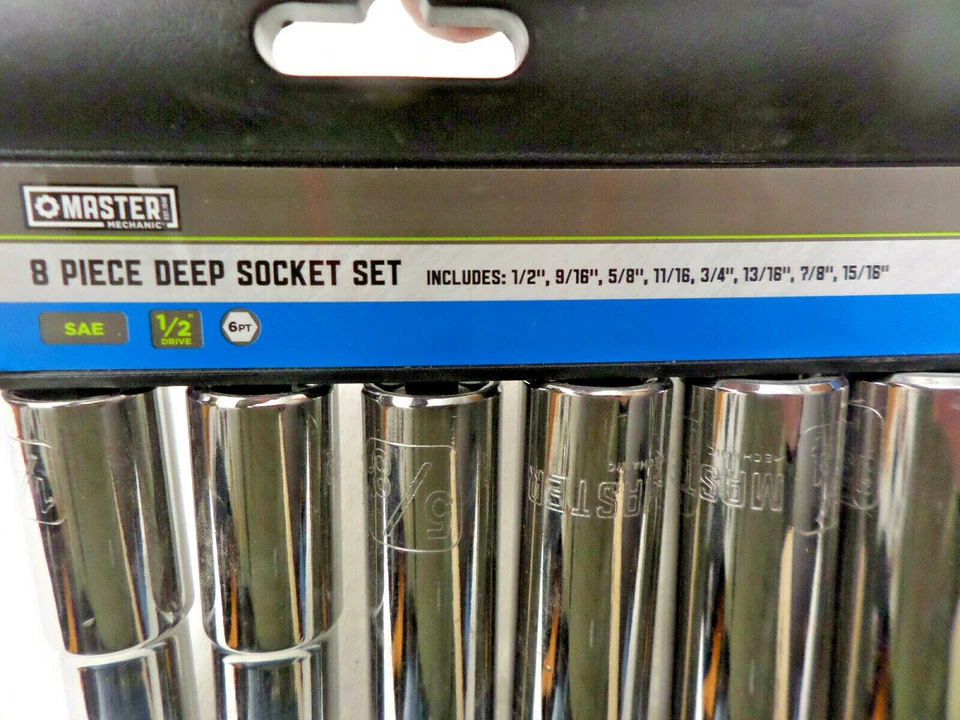 Master Mechanic 8-Pc. Sae Deep Socket Set, 1/2-In. Drive Easy to read, 6 Point - Image 2 of 4