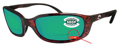 Costa Del Mar Brine Readers C-Mate 1.50 Tortoise Green Mirror 580P Plastic Lens
