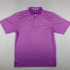 FJ Foot Joy Polo Shirt Mens Large Purple Performance Golf Short Sleeve EC