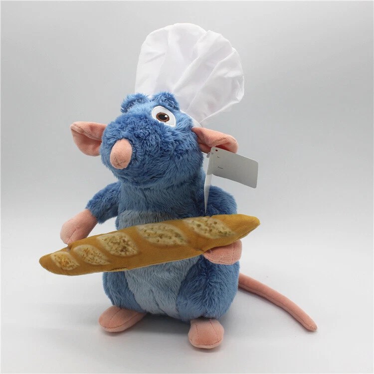 New Disney Ratatouille Remy Rat With Bread White hat Soft Plush