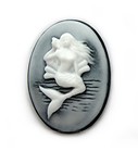 6 MERMAID & SEASHELL Cameos 6 Color Lot 40mm x 30mm CAMEO for DIY Crafts & Gifts — photo 5