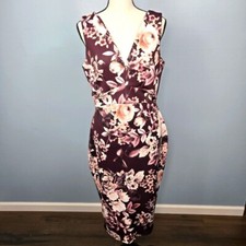 ASOS Maternity Sleeveless Floral Bodycon Dress Womens Size 8 V-Neckline