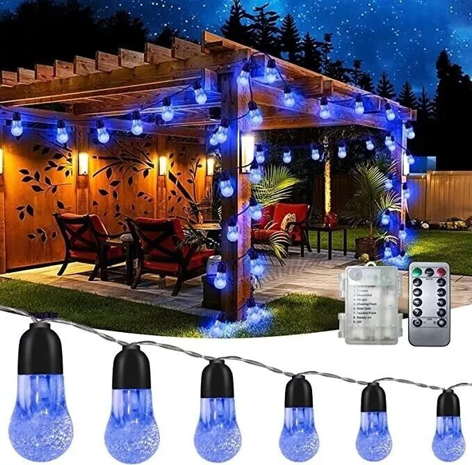 Battery Operated Outdoor String Blue Lights 10M 50LED Garden Festival  Camping