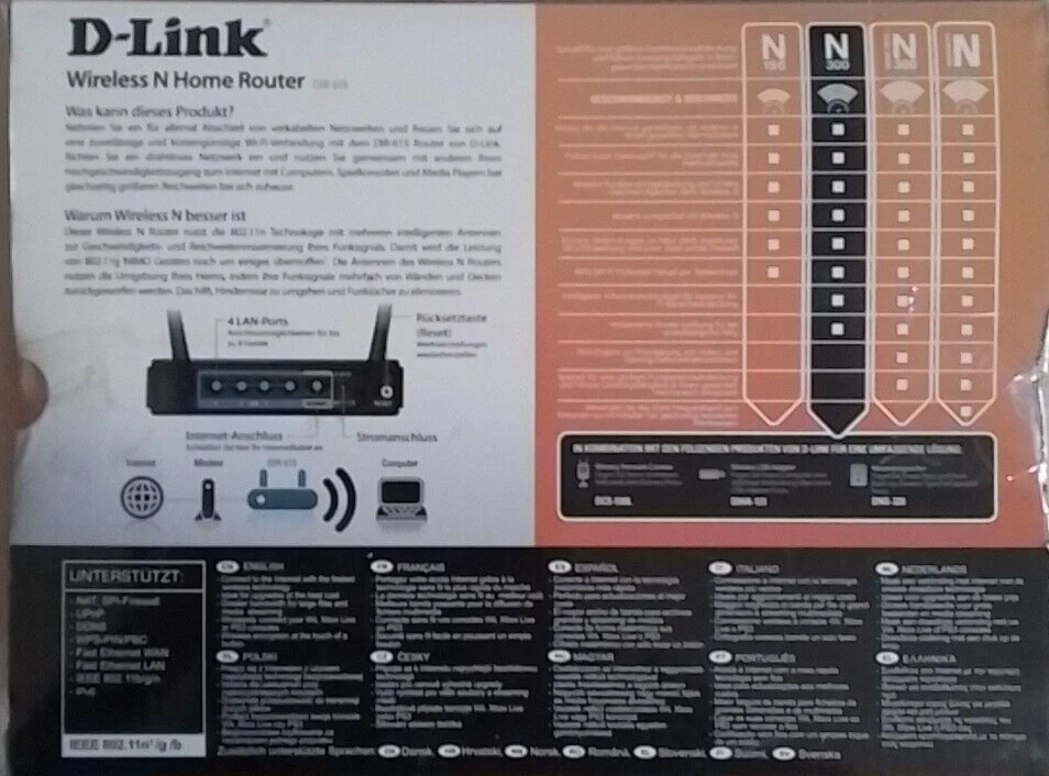 D-Link Wireless N Home Router DIR - 615 N 300 in Schwarz - Bild 3 von 4