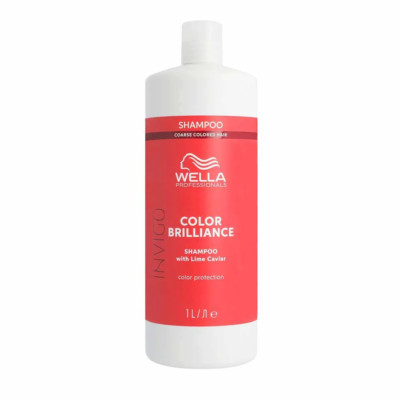 Wella Invigo Brilliance Shampoo für grobes oder dick gefärbtes Haar 1000ml & Pumpe 