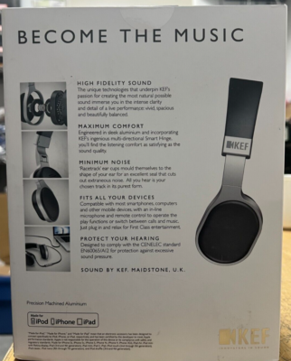 KEF M500 Hi-Fi On-Ear Headphones - Aluminum/White | eBay
