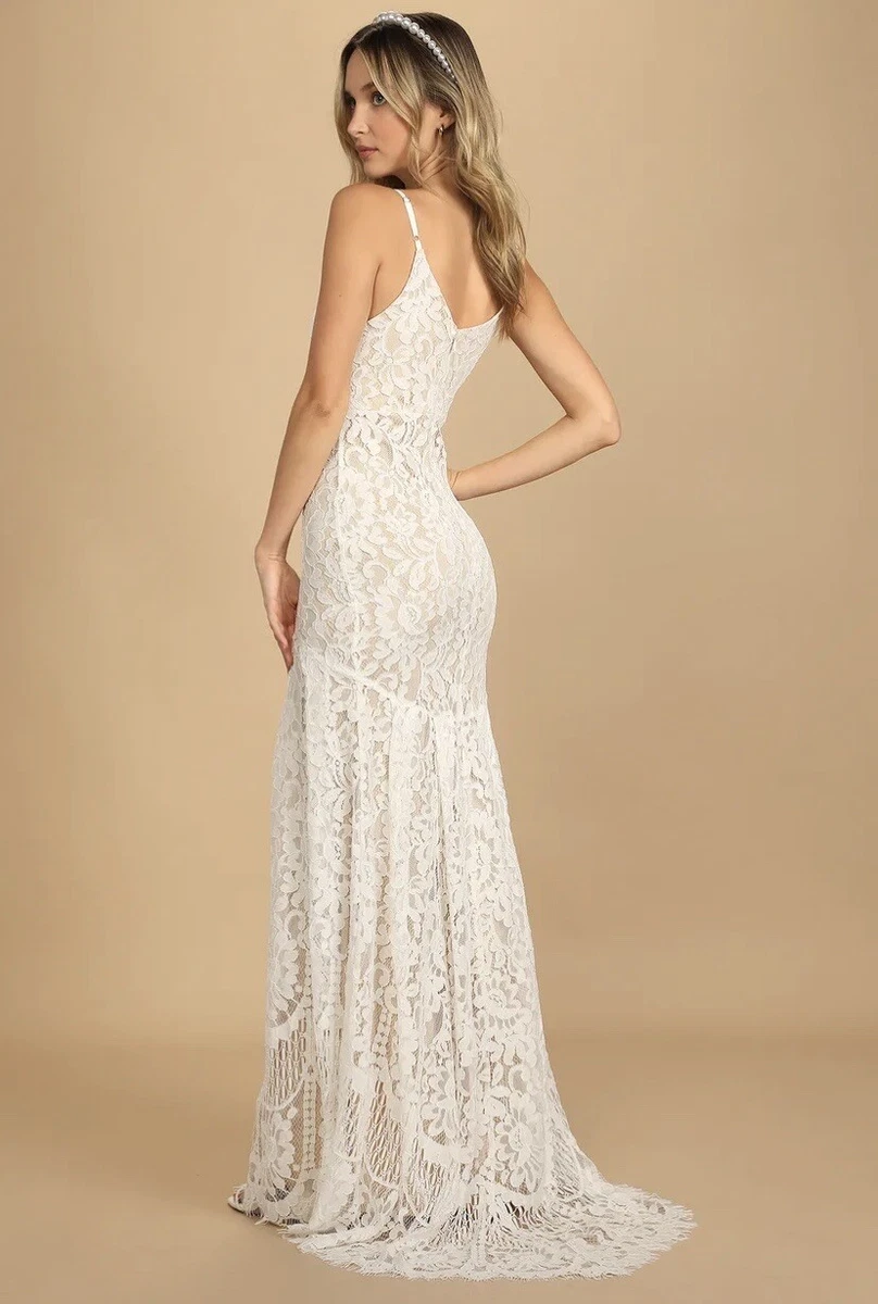 Flynn white lace maxi clearance dress