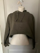 Boohoo Women's Green Cropped Hoodie Size 4 NEW