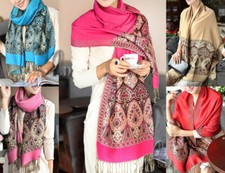 AU SELLER Flowery Print Pashmina 2 Side Reversible Large Warp SCARF/SHAWL SC059