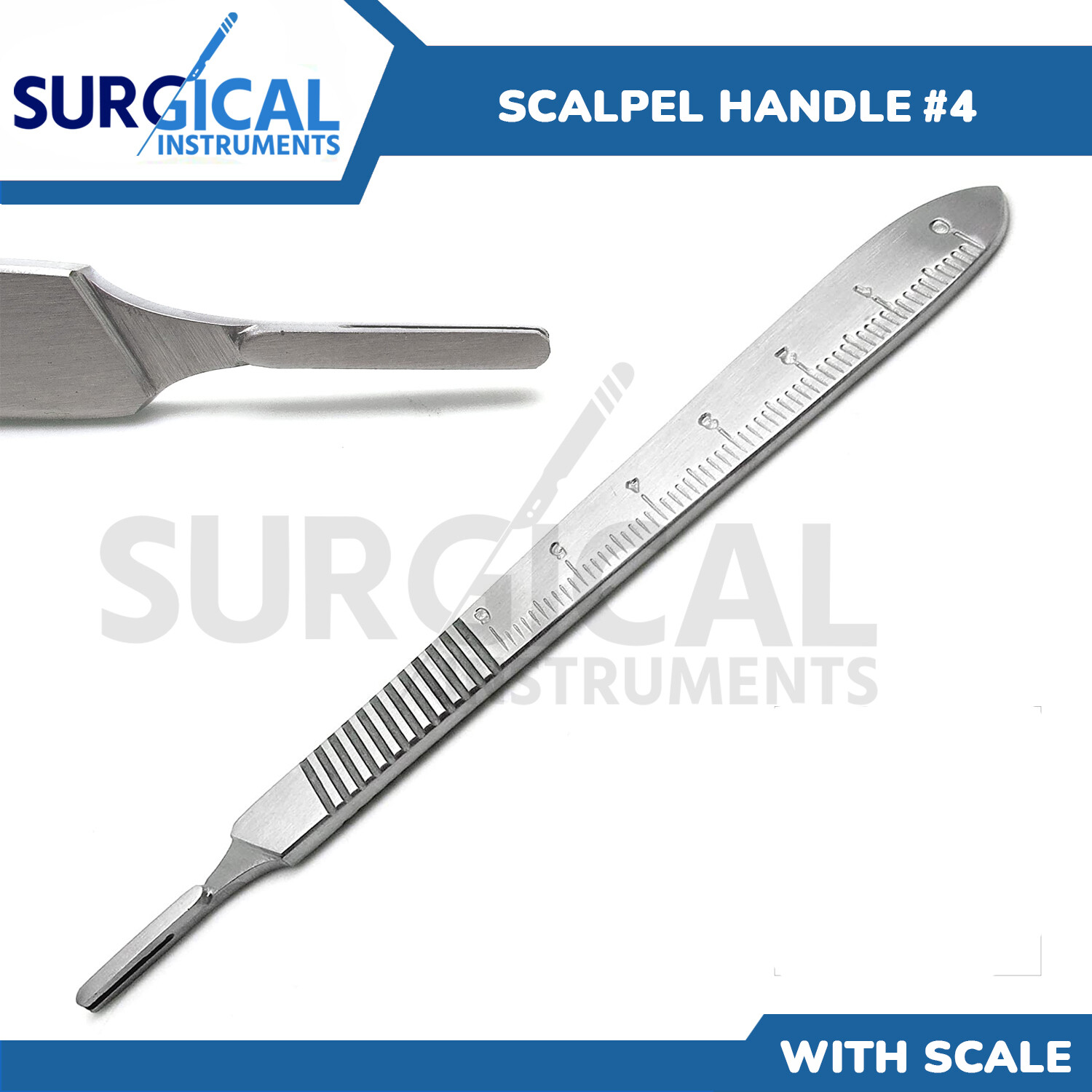 Scalpel/BP Handle # 4 With Engraved Scales Surgical Dental Veterinary German Gr