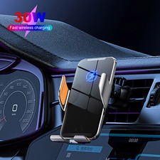 30W Fast Wireless Car Charger Automatic Clamping Mount Air Vent Phone Holder