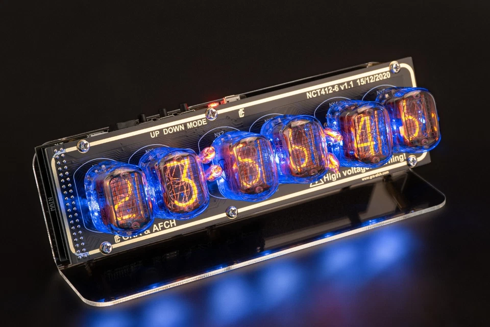 IN-12 Nixie Tubes Clock on Acrylic Stand with Sockets 12/24 UPS FREE Shipping - Image 2 of 4