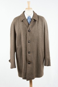 Vintage Mens Invertere Coat 44 In Cinnamon Brown Black Herringbone Wool Tweed Ebay