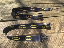  2 BATMAN Orange Logo/Yellow Logo Lanyards Key Rings/Keychains DC Comics 