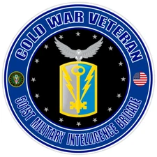 Cold War Veteran 501st Military Intelligence Brigade Bumper Sticker Decal 5"