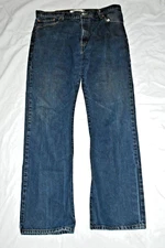 LEVI`S 40 x 34 Boot Cut dark BLUE Denim 517 JEANS red tag  100% Cotton EUC