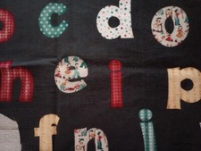 vintage letter alphabet fun fabric 10 x 10 inch 11 letters new