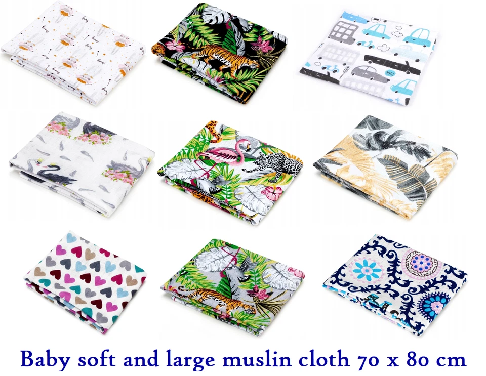 BABYBAZAAR ✅BABY JUNGE MÄDCHEN MUSLIN TUCH SEHR WEICHES LÄTZCHENDECKE WECHSELMATTE WINDELDECKE