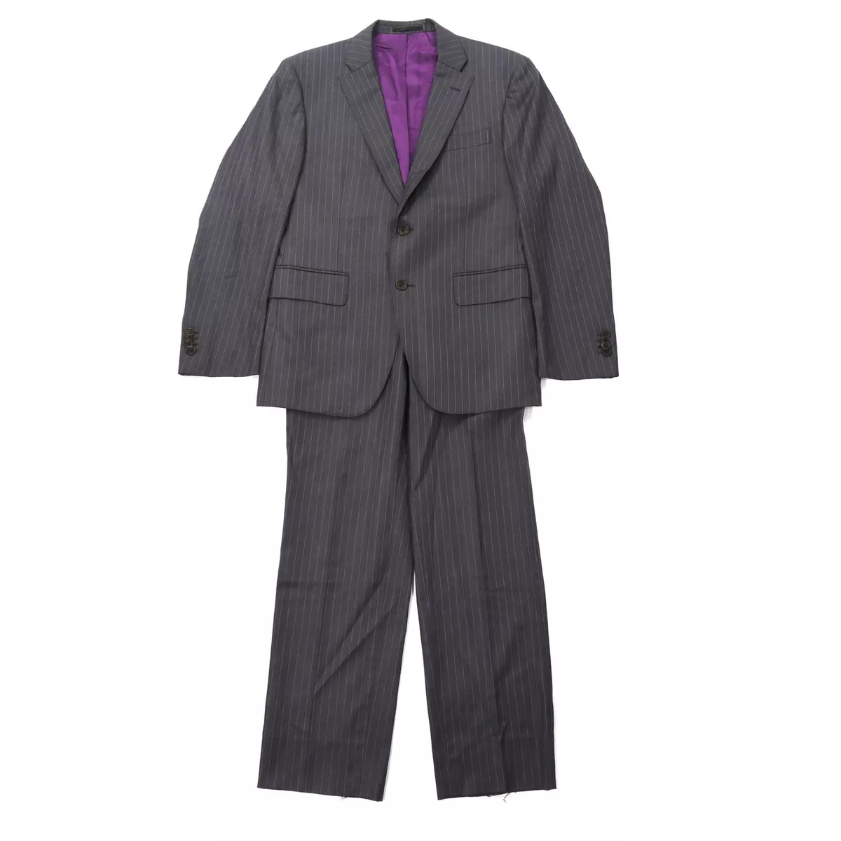 MENS CLUB HASHIMOTO × LORO PIANA Suit Setup 50 Gray Striped Wool Japan MADE