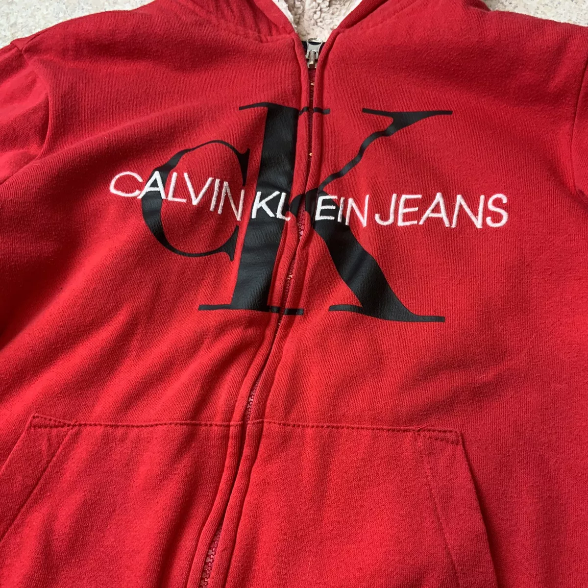 Calvin klein jeans red hoodie sale