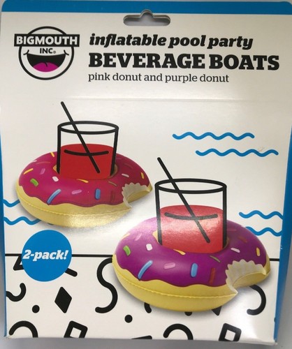 Bigmouth Inc Pool Party Getränkeboote Schwimmer rosa/lila Donut 2er-Pack - Bild 2 von 3