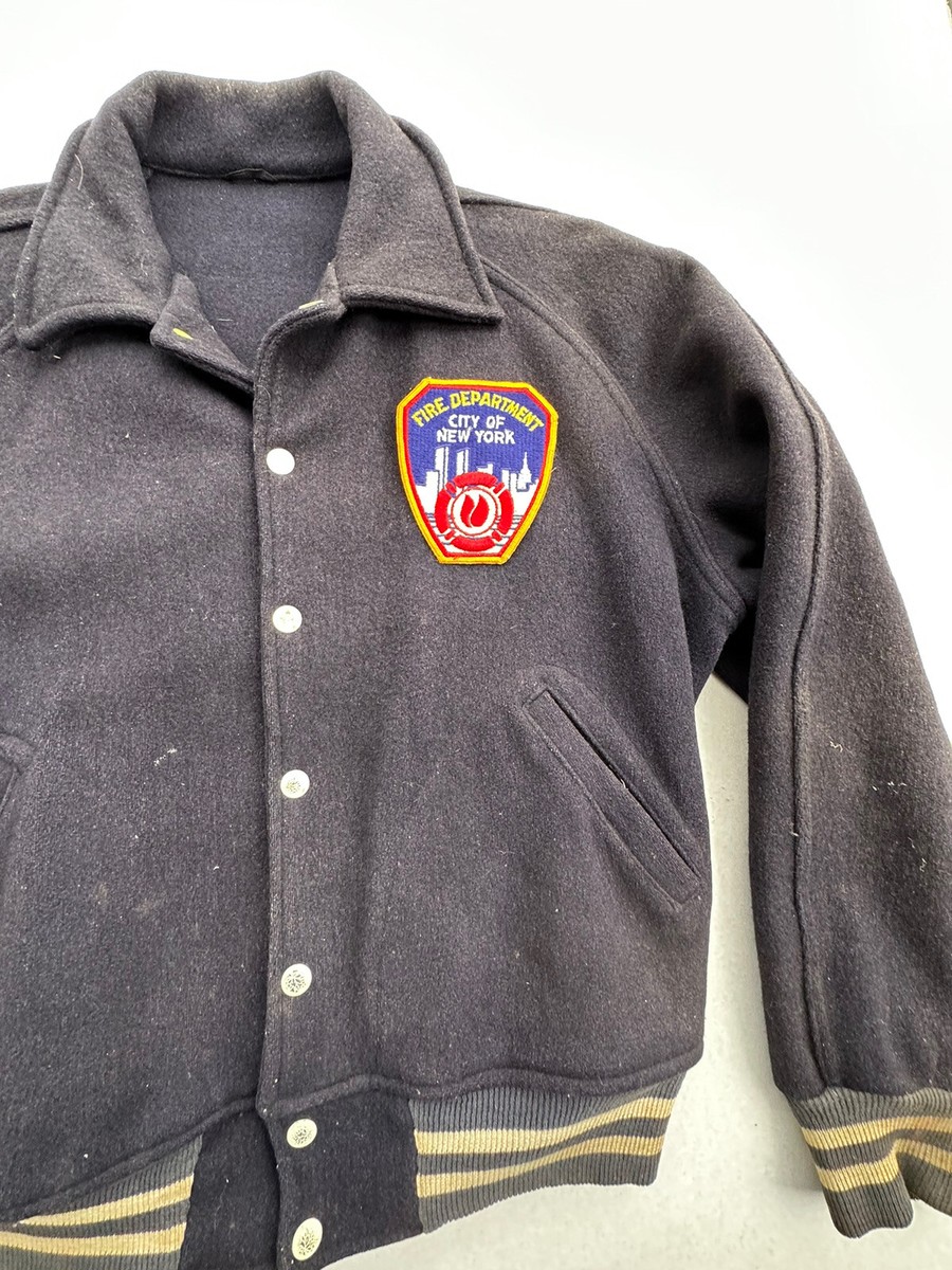 Vintage Wool Jacket New York Fire Department Dark Blue