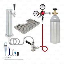 1 Tap Tower Draft Beer Sankey D Keg Kegerator Keezer Conversion Kit 5lb CO2 Tank