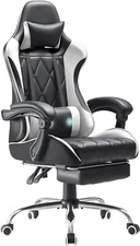 Chair Gaming Computer Office Ergonomic Racing Desk Footrest Massage Leather