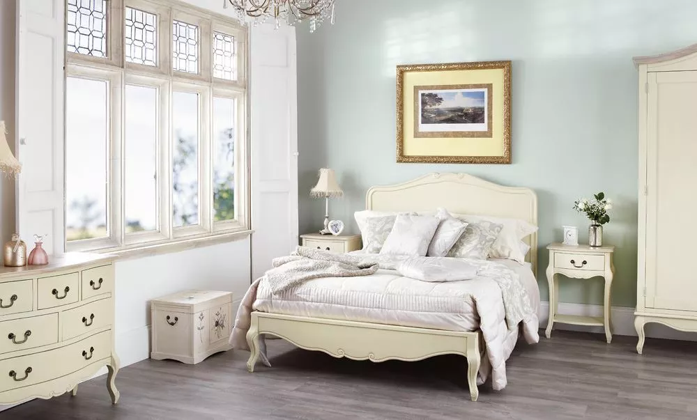 Juliette Shabby Chic Champagne 5FT King size Bed Cream French bed frame QUALITY