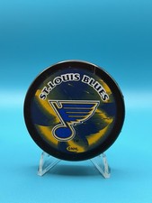 ST. LOUIS BLUES NHL SHADOW LOGO LICENSED HOCKEY PUCK MADE IN SLOVAKIA INGLASCO