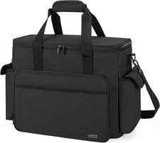 Trunab Large Scrapbook Bag with Padded Laptop Sleeve, Craft Black