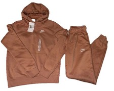 Nike Sportswear Club Fleece Sweatshirt  Joggers Pink Sweatsuit Size XS