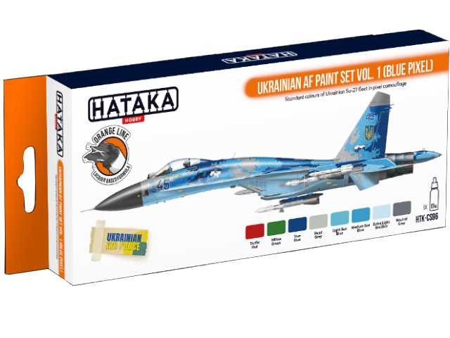 Hataka HTKCS96 8 x 17ml - Lacquer Paint Set - Ukrainian AF vol. 1 Blue Pixel