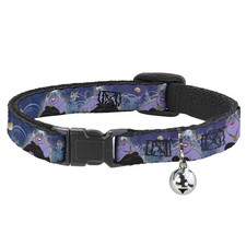 Cat Collar Breakaway with Bell Ursula 4-Poses/Shells/Ivy/Bubbles Purples/Blues N