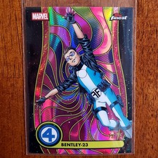2026 Topps Finest Marvel Fantastic Four Bentley-23 Blacklight Neon Purple /75