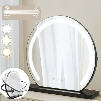 EUMATY Kosmetikspiegel LED Hollywood Schminkspiegel mit Beleuchtung Touch Dimmbar 45cm