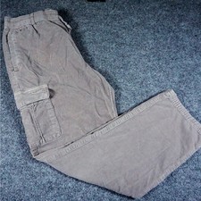 Abercrombie Kids Cargo Corduroy Baggy Pants Boys Size 17-18 Tan Grey Skater